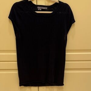 360 Sweater Navy Short Sleeve Top